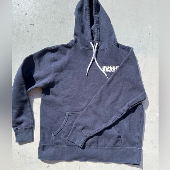 Women's Belching Beaver Hoodie Black Spell-Out Logo M Pullover Beer San Diego CA - Picture 7 of 15